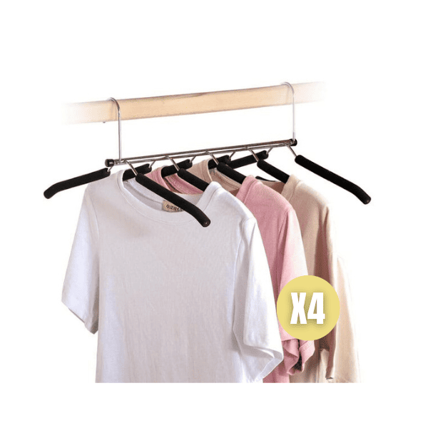 Set 4 colgadores de ropa múltiple antideslizantes