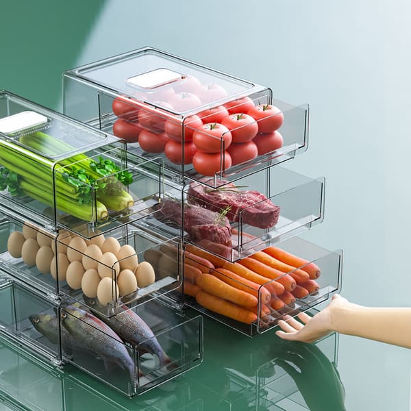 Cajón organizador transparente para refrigerador L