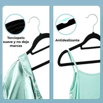 Set 30 colgadores antideslizantes de terciopelo