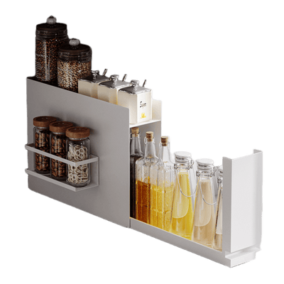 Estante deslizante blanco para condimentos