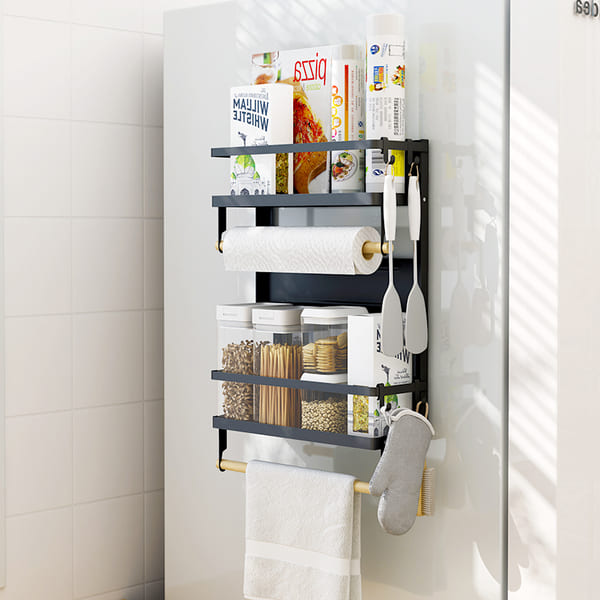 Estante magnético para refrigerador negro L