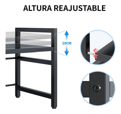 Estante ajustable para microondas negro