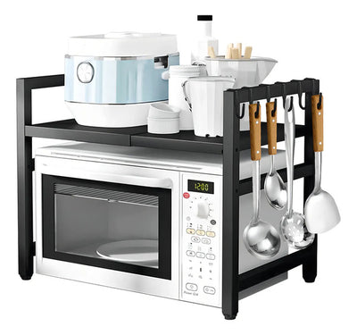 Estante ajustable para microondas negro