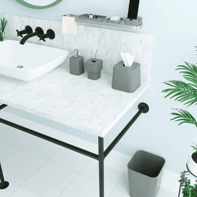 Organizador utensilios personales para baño gris