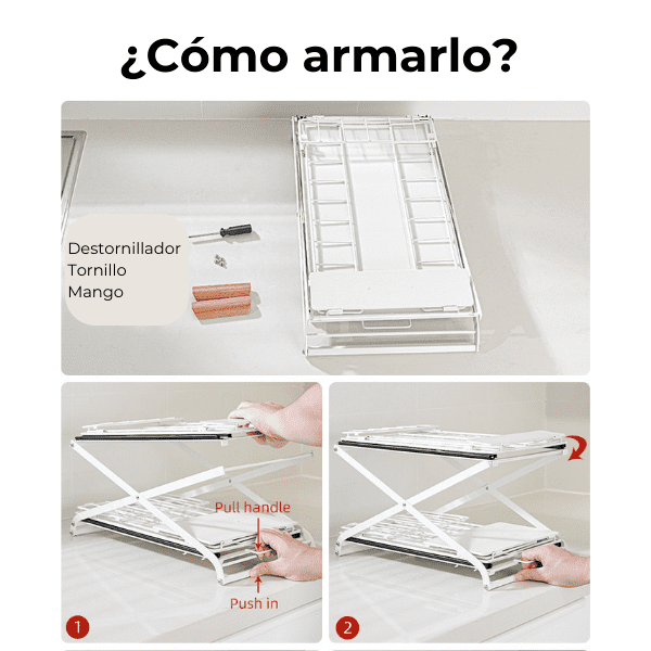 Organizador ajustable 2 niveles debajo lavaplatos