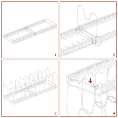 Organizador extensible blanco para ollas y tapas