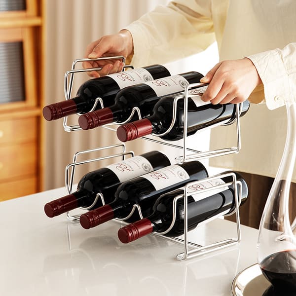 Rack de acero para botellas de vino