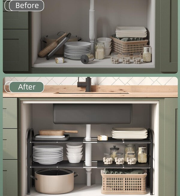 Repisa doble ajustable bajo lavaplatos