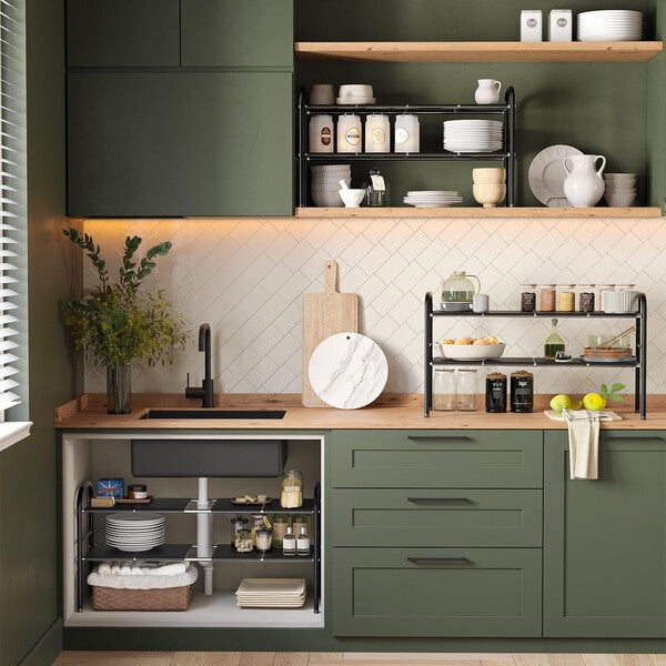 Repisa doble ajustable bajo lavaplatos