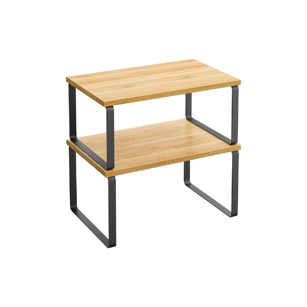 Set 2 repisas de madera apilables negras