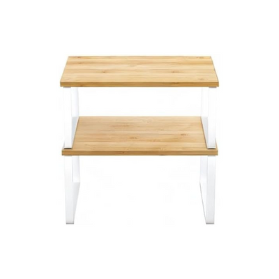 Set 2 repisas de madera apilables blancas