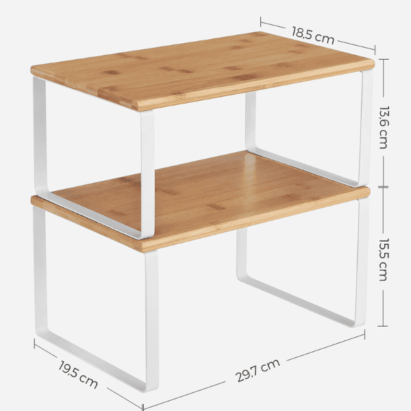 Set 2 repisas de madera apilables blancas