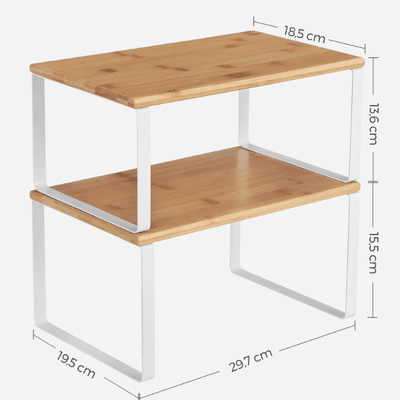 Set 2 repisas de madera apilables blancas