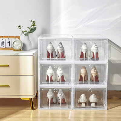 Set 6 cajas organizadoras de zapatos transparentes + REGALO 🎁
