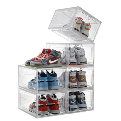 Set 6 cajas organizadoras de zapatos transparentes + REGALO 🎁
