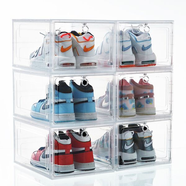 Set 6 cajas organizadoras de zapatos transparentes + REGALO 🎁