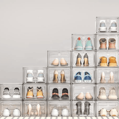 Set 6 cajas organizadoras de zapatos transparentes + REGALO 🎁
