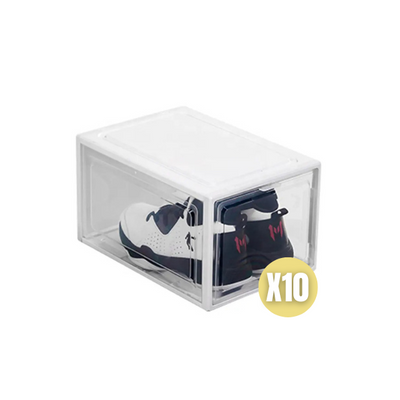 Set 10 cajas organizadoras de zapatos blanco/transparente