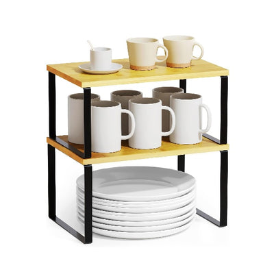 Set 2 repisas de madera apilables negras